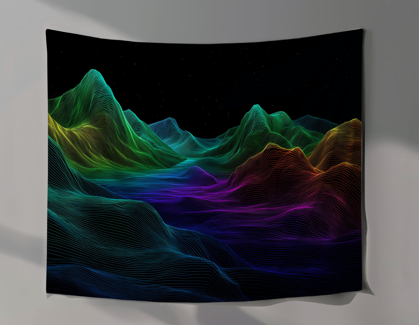 Bass Wave Mountains Wall Tapestry