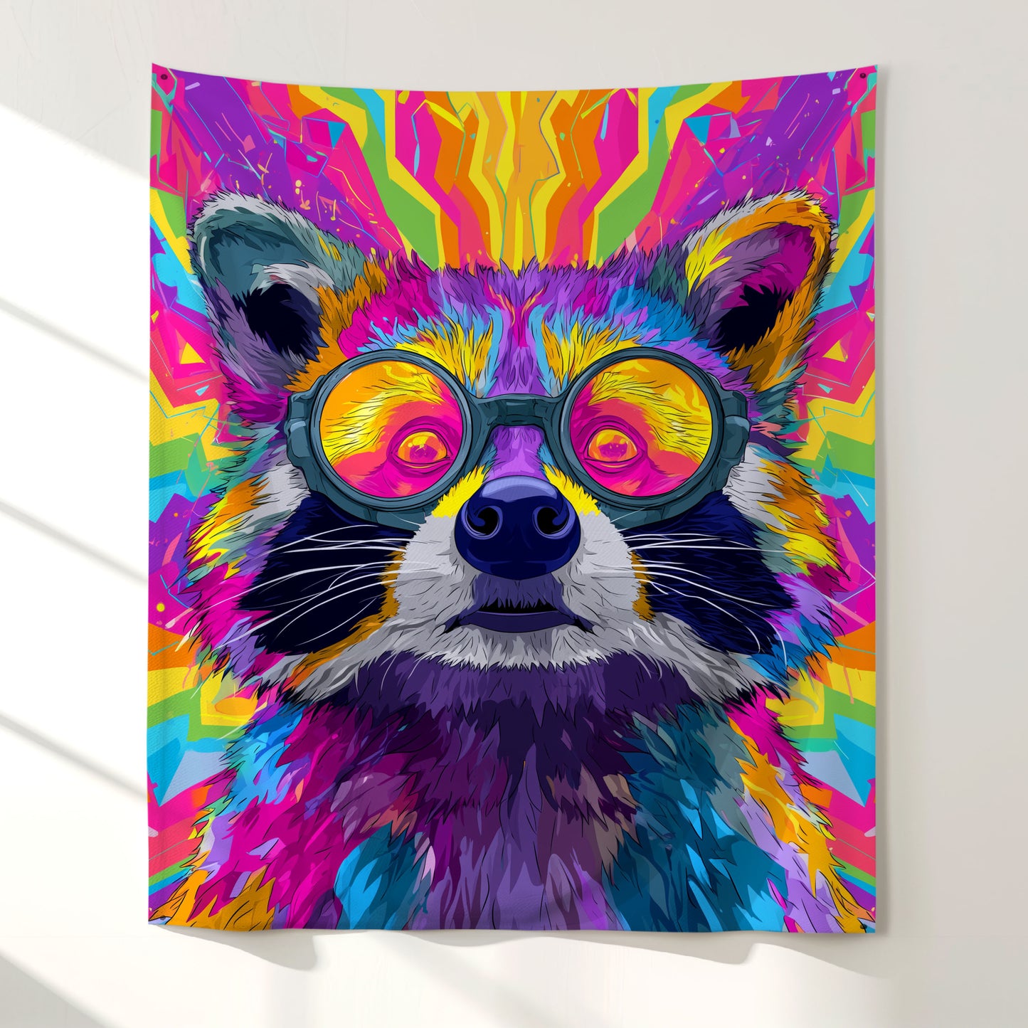 Trippy Raccoon Wall Tapestry