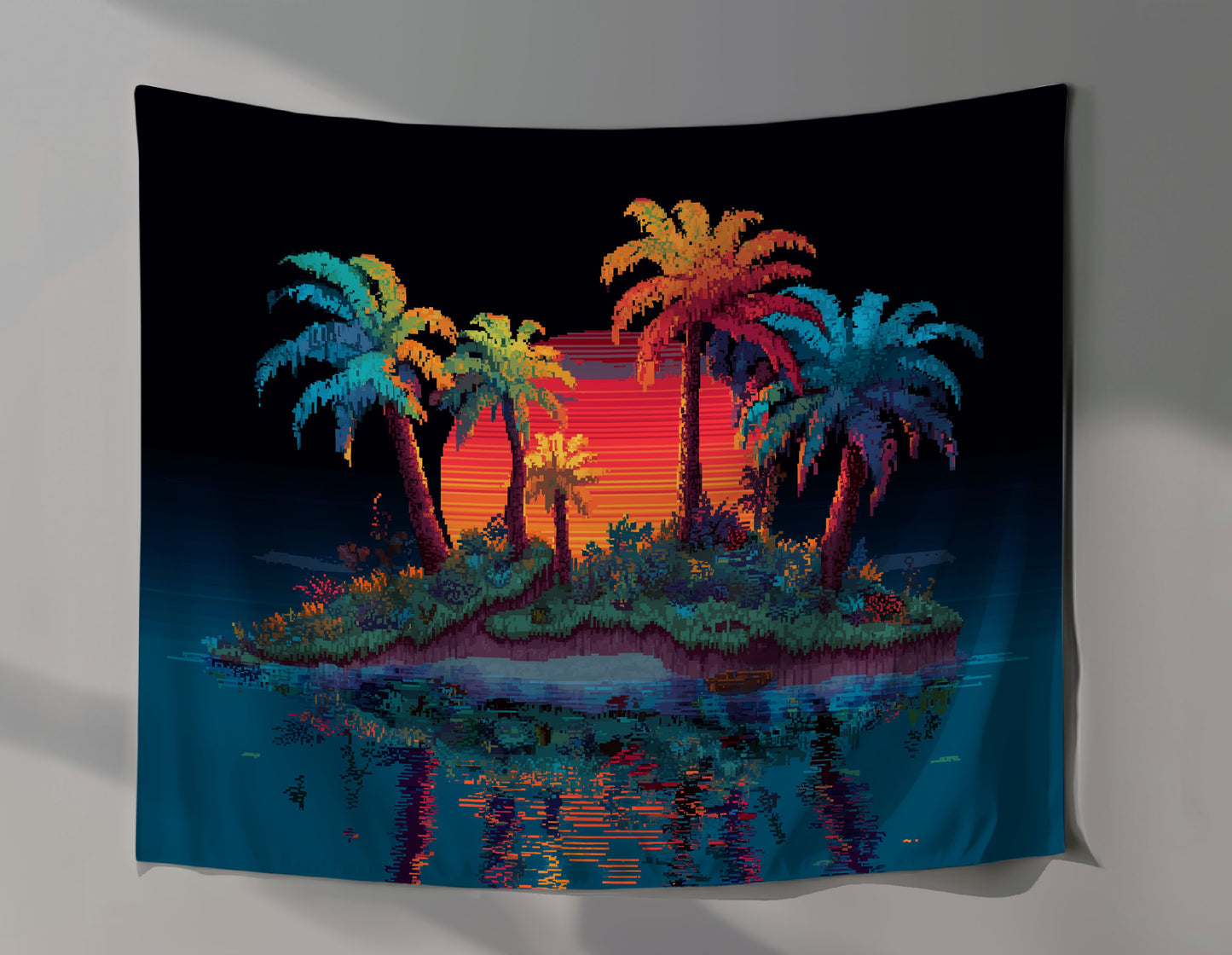 Pixel Island Wall Tapestry