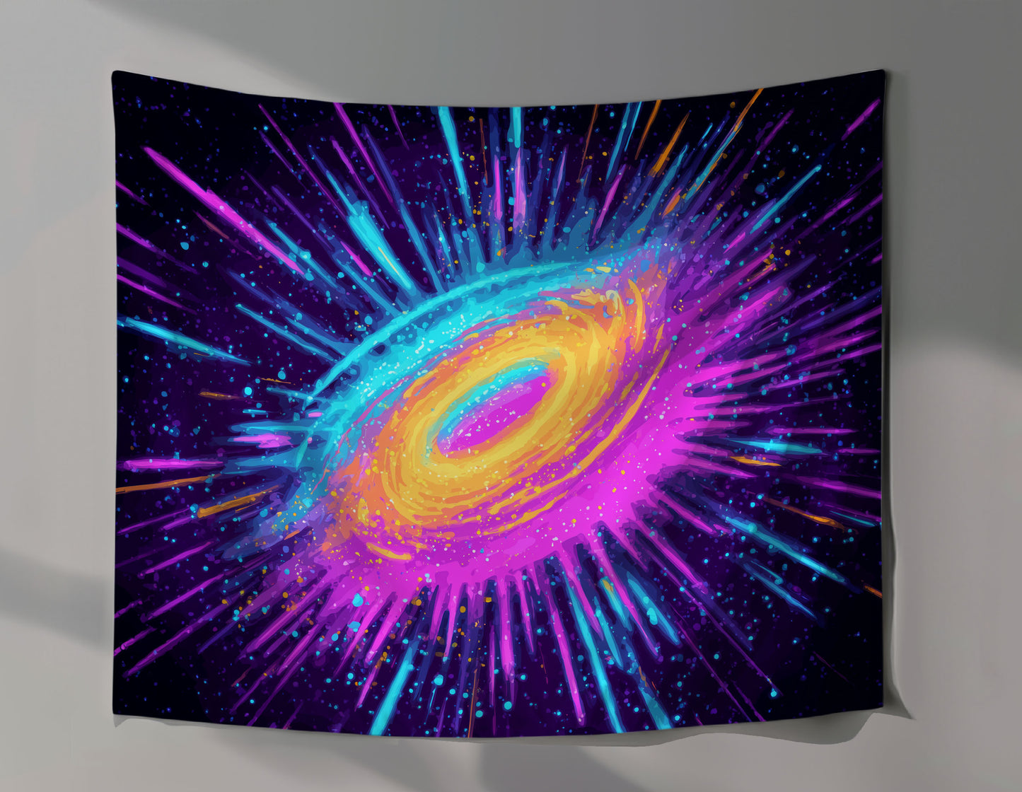 Splatter Exploding Black Hole Wall Tapestry
