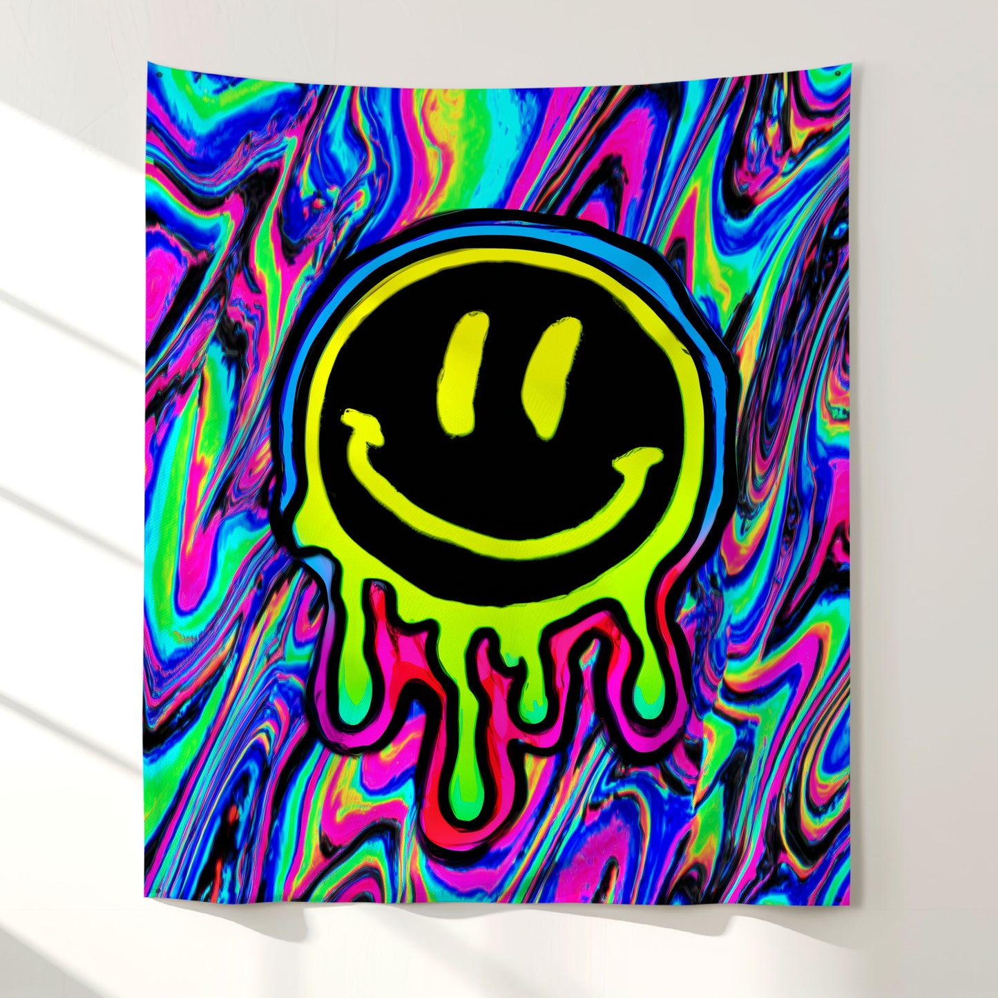 Melting Smiley Face Wall Tapestry