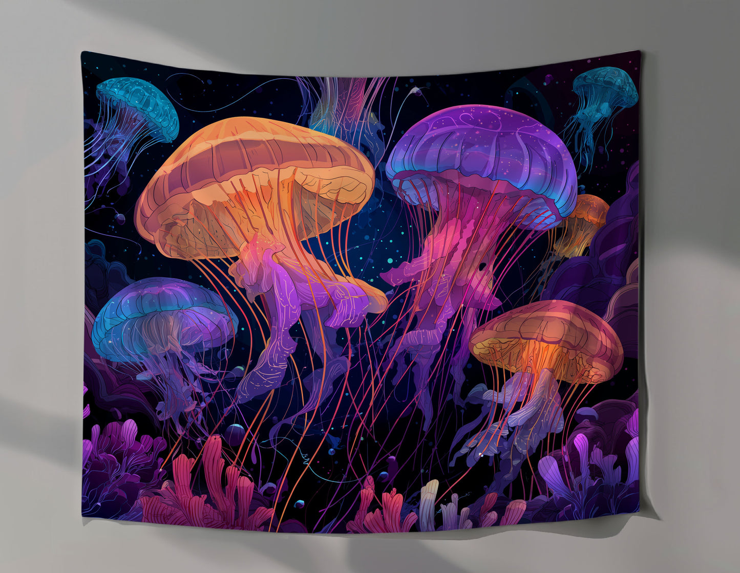 Galactic Jellyfish Wall Tapestry