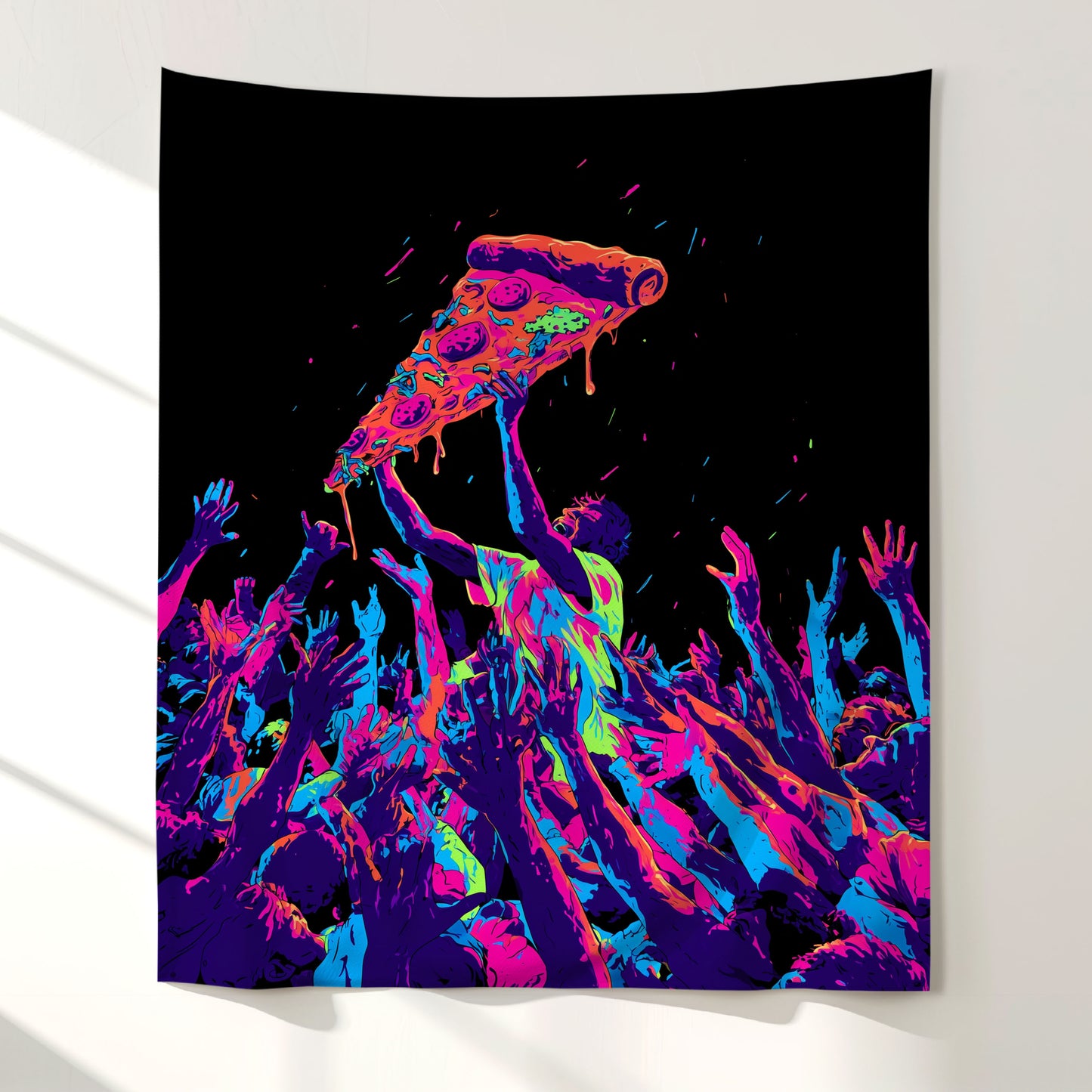 Pizza Mosh Pit Wall Tapestry
