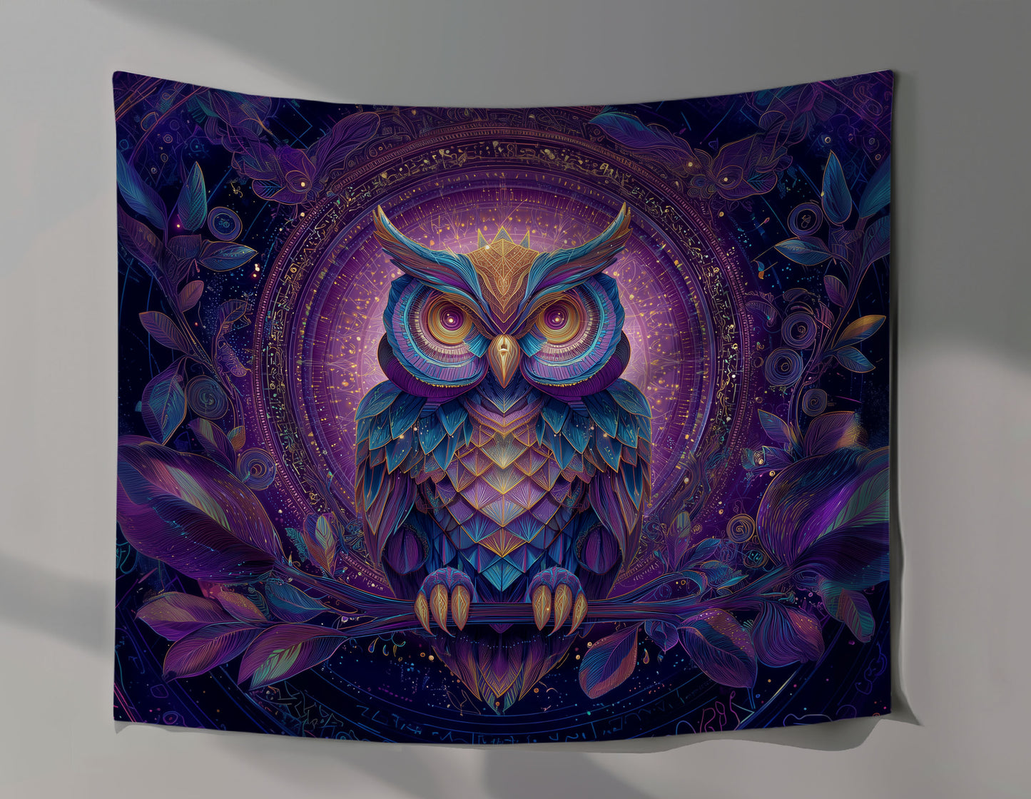 Psychedelic Owl Wall Tapestry