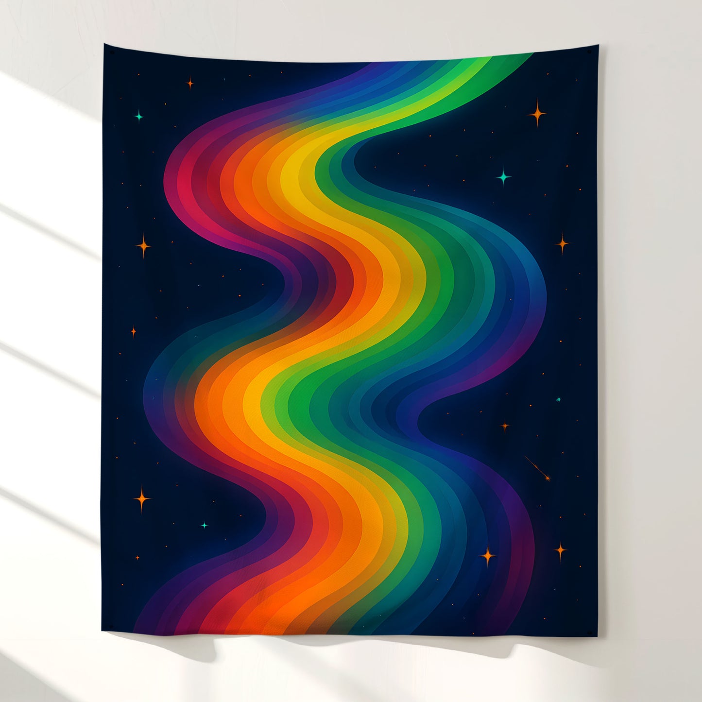 Cosmic Rainbow Flow Wall Tapestry