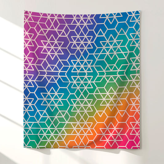 Rainbow Kaleidoscope Wall Tapestry