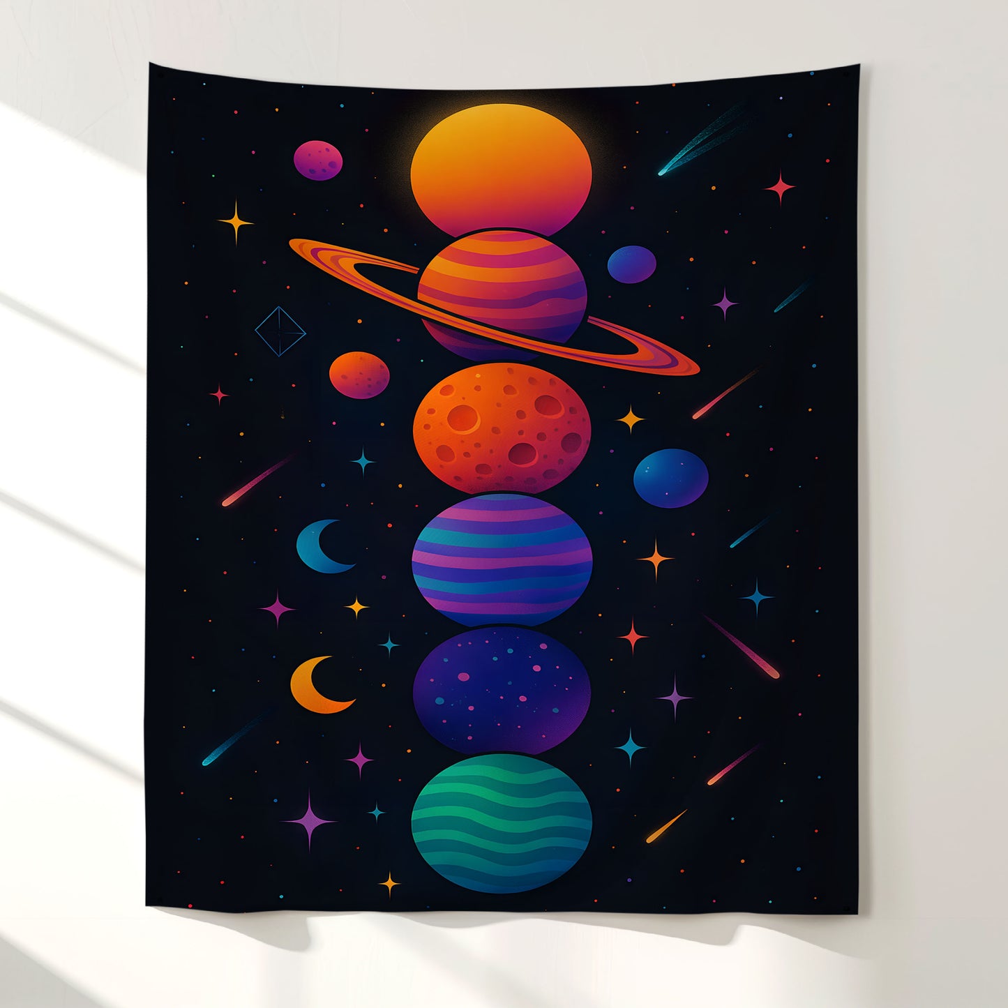 Planet Stack Wall Tapestry