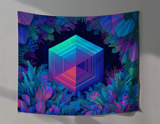 Optical Hexagon Wall Tapestry