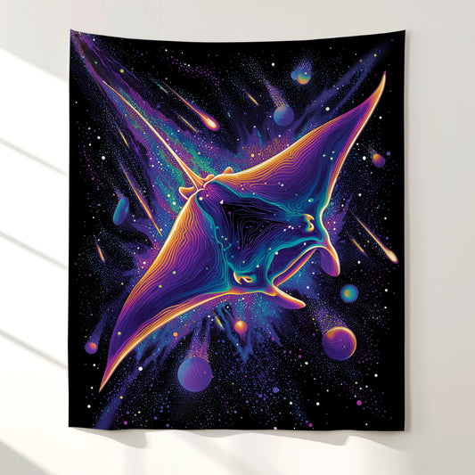 Space Manta Ray Wall Tapestry