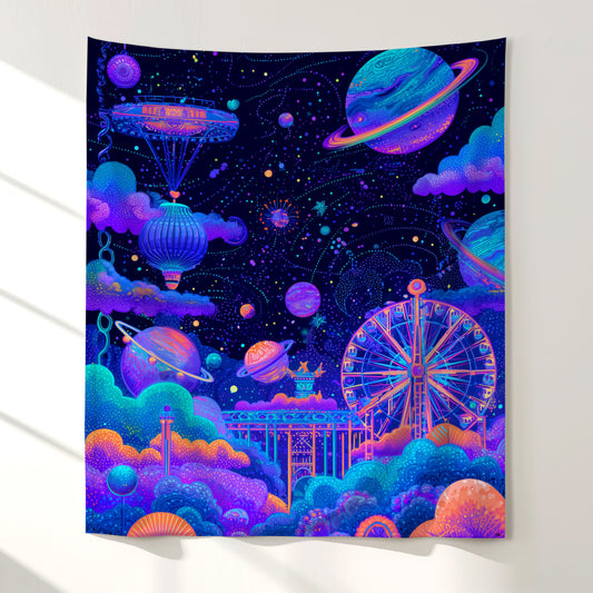 Surreal Space Carnival Wall Tapestry