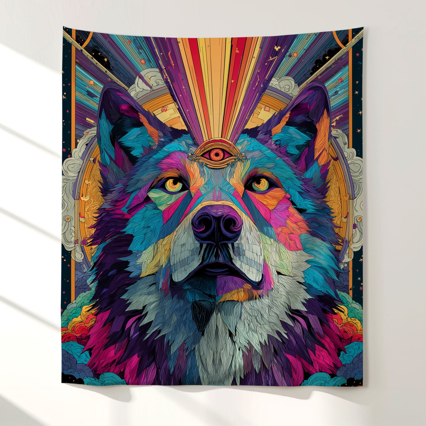 Third-Eye Wolf Wall Tapestry