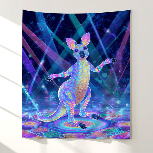 Disco Kangaroo Wall Tapestry