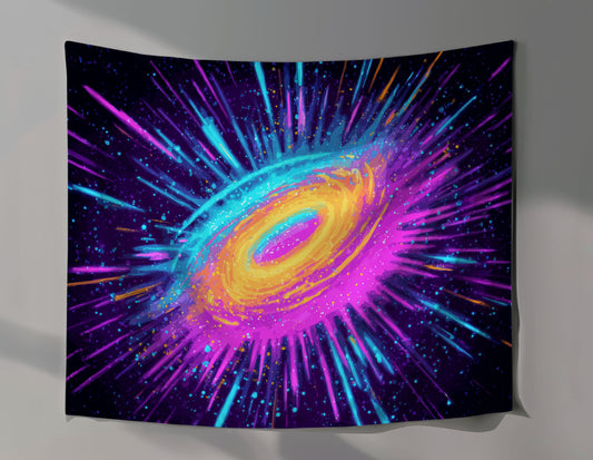 Splatter Exploding Black Hole Wall Tapestry