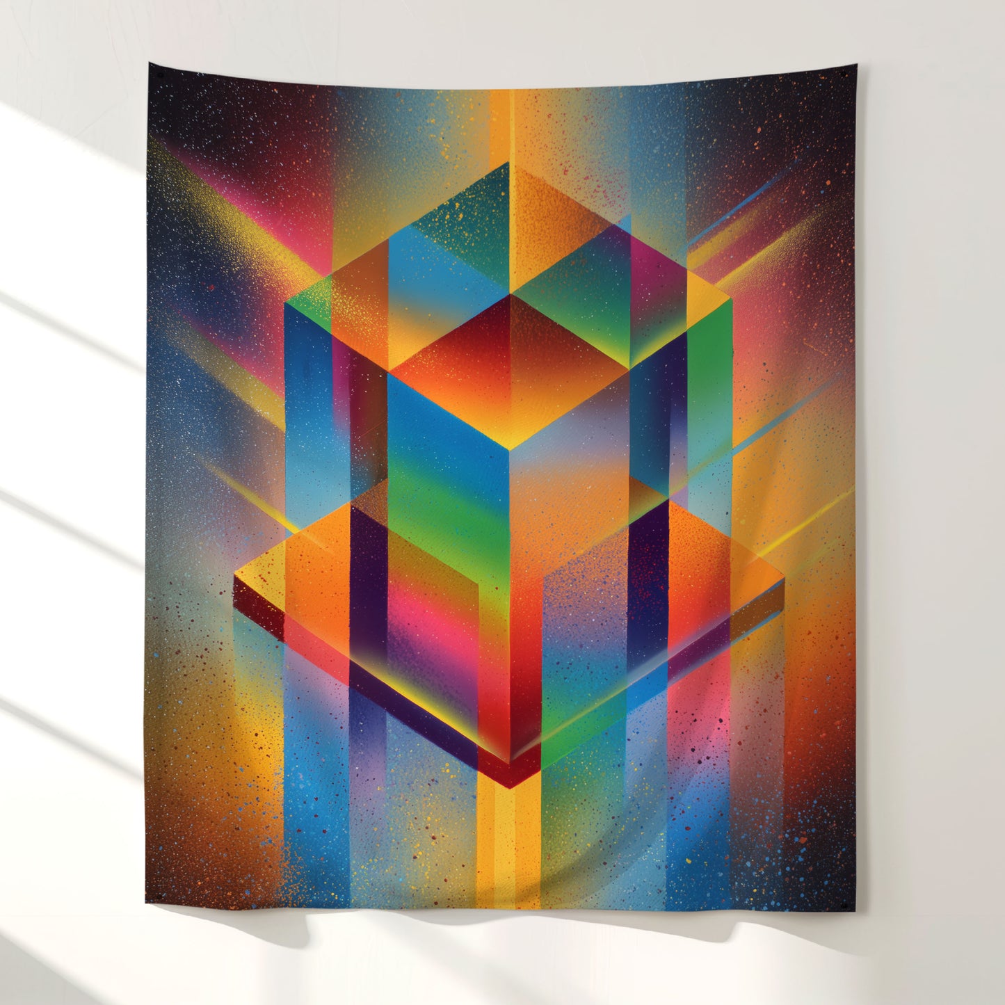 Prismatic Lightburst Wall Tapestry