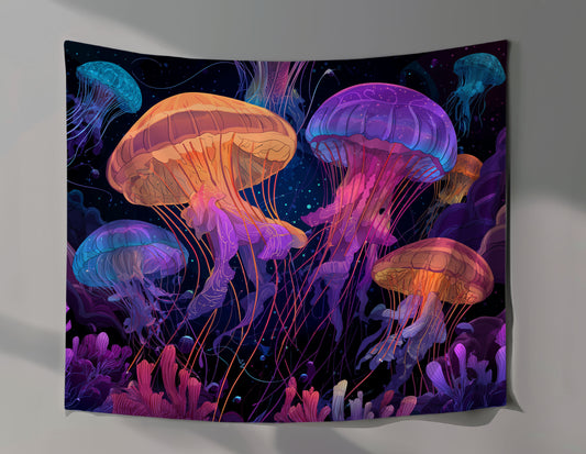 Galactic Jellyfish Wall Tapestry