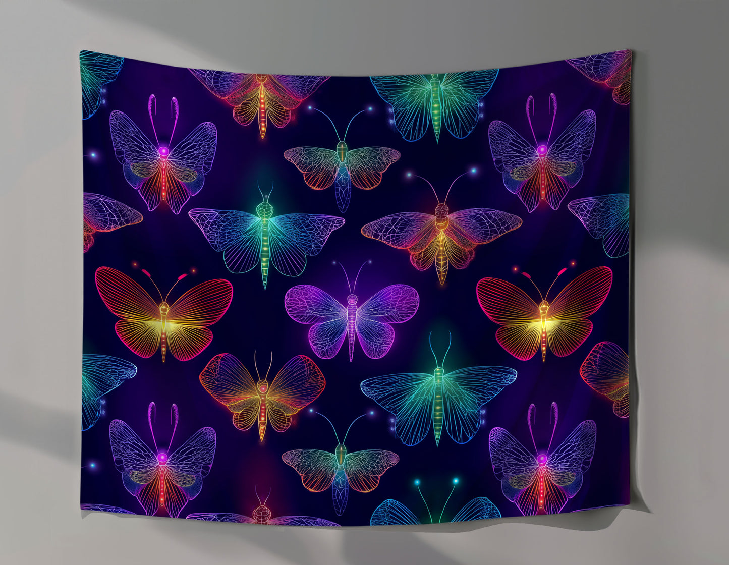 Holographic Butterflies Wall Tapestry